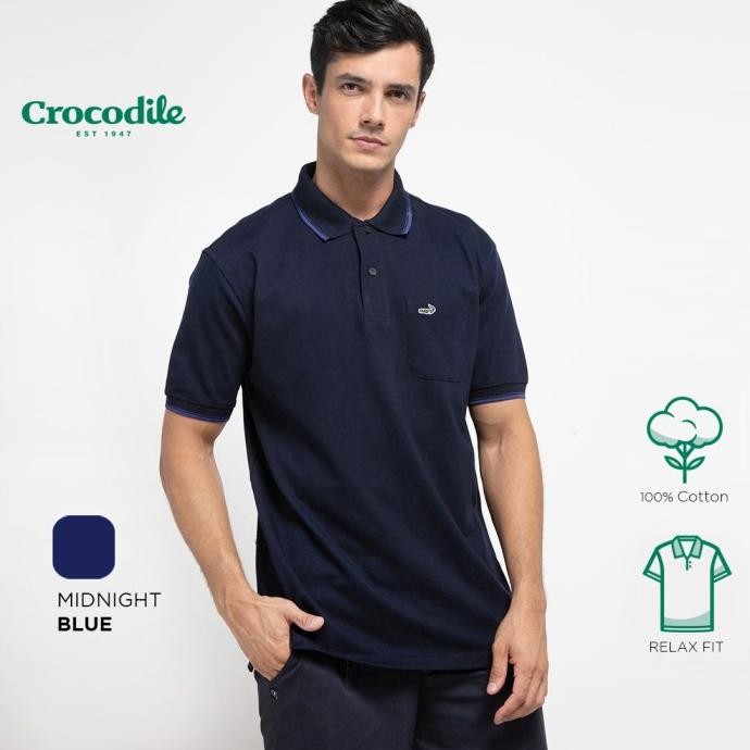 

BLUE- CROCODILE CRCOLE MIDNIGHT BLUE - KAOS POLO PRIA ORIGINAL - KATUN