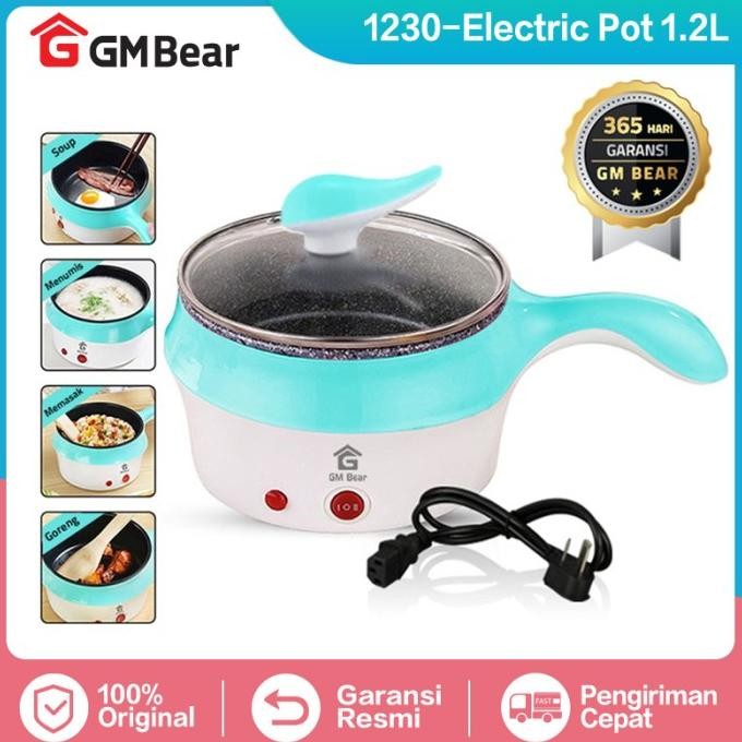 

BLUE- GM BEAR PANCI LISTRIK SERBAGUNA 1.2L 1230 - ELECTRIC COOKING POT BLUE