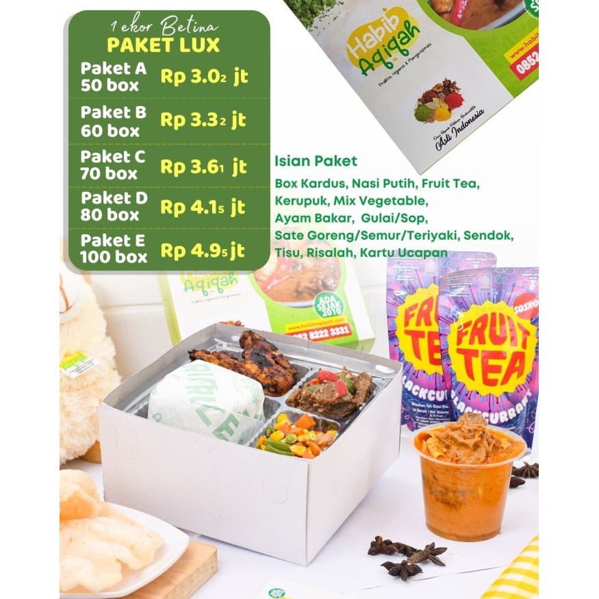 

Kambing Aqiqah Paket 1 Ekor Tipe Lux Terbaru 100 % Original