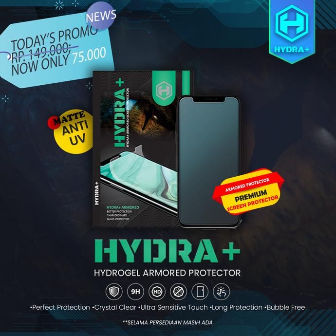 

BLUE- HYDRA+ MATTE ANTI UV BLUE LIGHT SEMUA TIPE ANTI GORES HYDROGEL - NOT TEMPERED GLASS