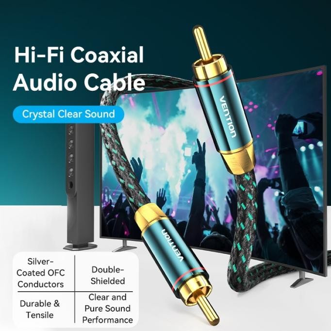 socket - Vention Kabel Digital Audio Coaxial Jack RCA Male to Male AV SPDIF