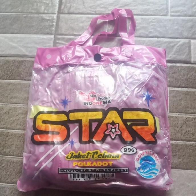 

BLUE- JAS HUJAN JAKET CELANA STAR POLKADOT DOLPHIN BLUE
