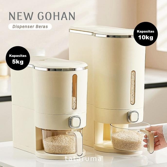 

new gohan - dispenser beras 10kg tekan food grade termurah