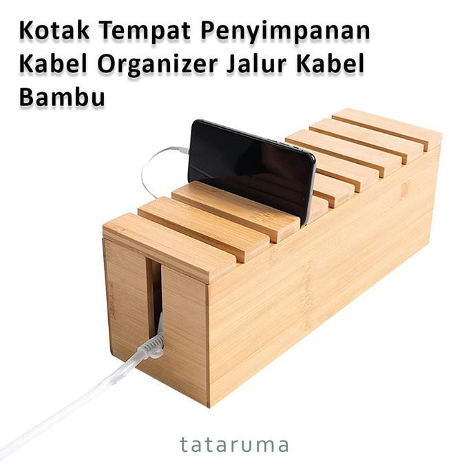 

abiko - kotak tempat penyimpanan kabel organizer jalur kabel bambu termurah