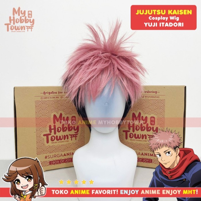 Wig Cosplay Anime Jujutsu Kaisen : Itadori Yuji