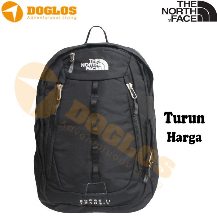 Daypack The North Face Surge II Traveling Outdoor Work Ransel Hitam