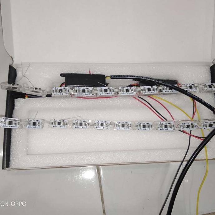 DRL lampu alis mobil cristal meteor 30cm 8W running sein flowing gerak