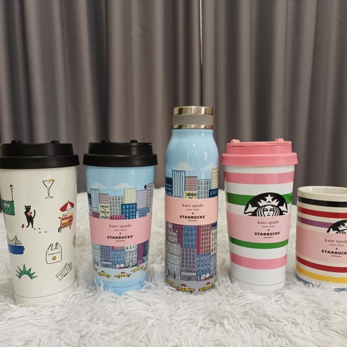 TUMBLER STARBUCKS X KATE SPADE STRIPE ELMA STAINLESS STEEL 16OZ