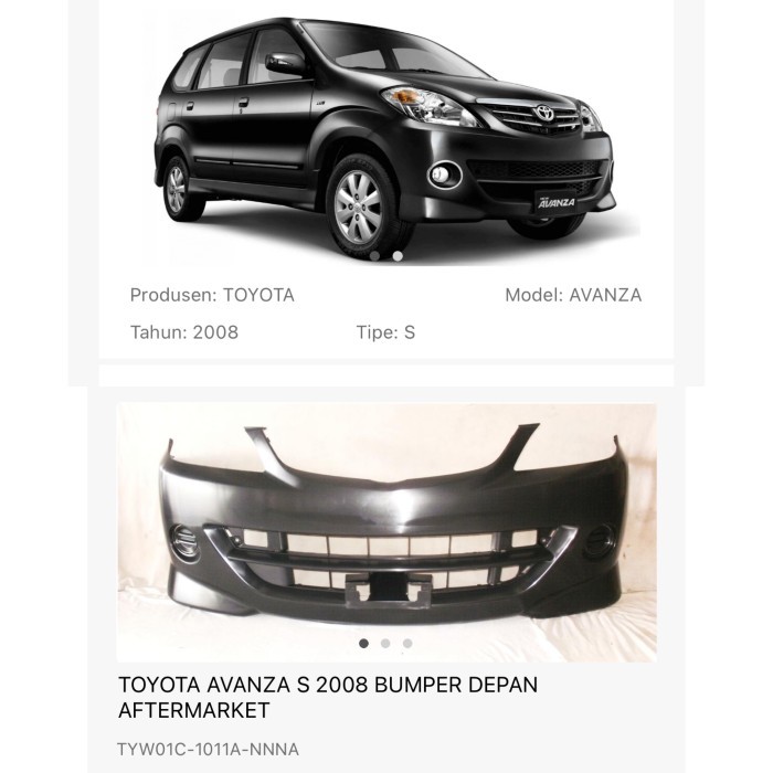 BEMPER DEPAN AVANZA TIPE S BARANG BARU