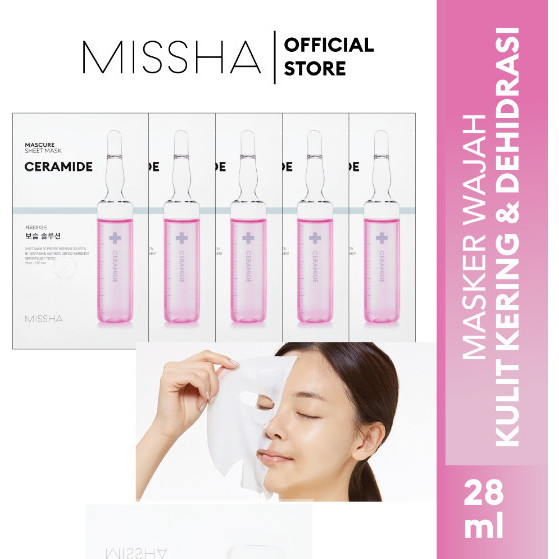 PAKET HEMAT : MISSHA MASCURE SHEET MASK (28 ml) - masker wajah (5 pcs)