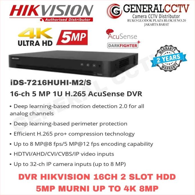 TERMURAH - HIKVISION 7216-HUHI-K2S TURBO HD AUDIO DVR 16 CHANNEL