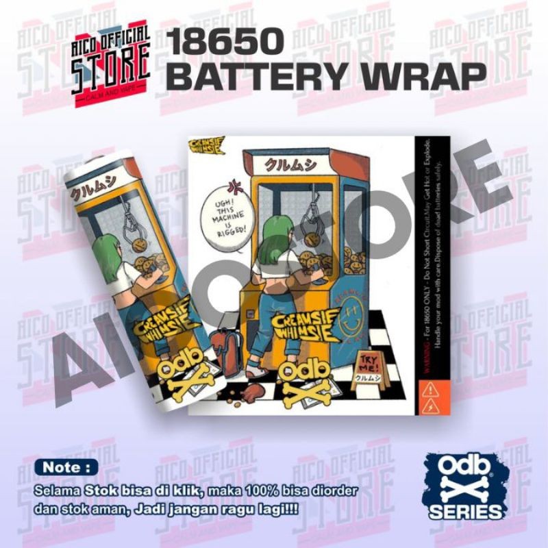 

*Premium Quality* Famstore Stiker Wrap Baterai 18650 O D B X Kremsi Whimse Untuk Melindungi Dan Memperindah Tampilan 5 Garskin Custom Stiker Maxdecal Bkn Case COD