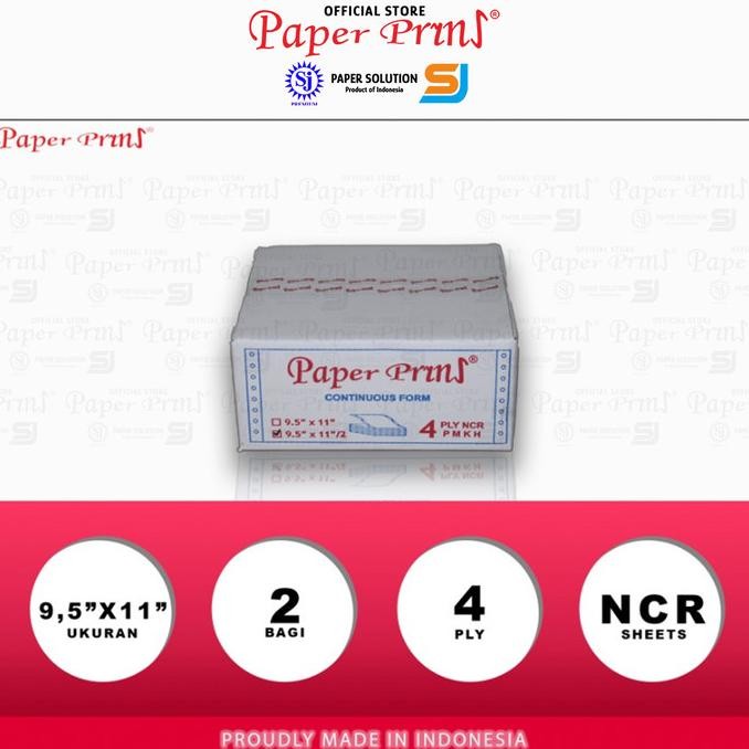 

TERBARU - Paperpryns Kertas Continuous Form 4PLY NCR PRS 9,5" x 11"/2 (Bagi 2)