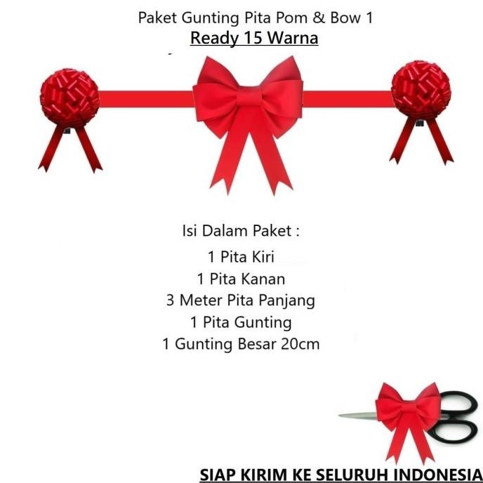 

TERMURAH - Pompom Grand Opening Peresmian Gunting Pita Kantor Outlet Paket Tiang