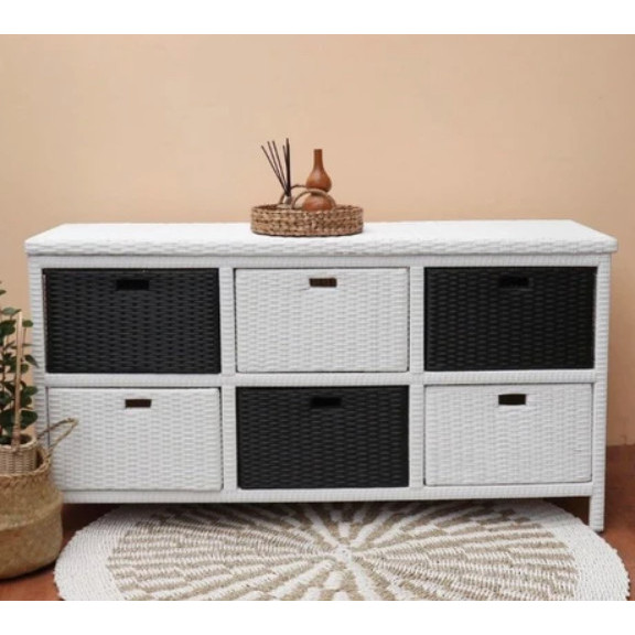 Rak box Lemari Rotan Sintetis Enam Box