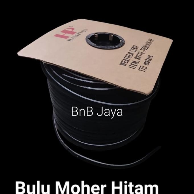 Terbaru (Per Roll=175 METER)Bulu Moher HITAM Pintu Jendela Peredam Lebar 11 mm  1 roll 175 meter Tan