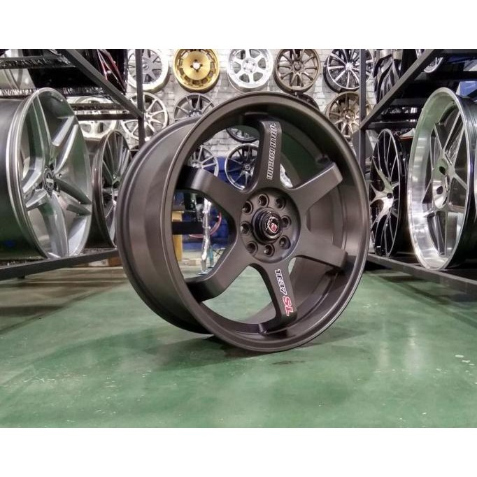 velg mobil ring 18 tl hsr lobang baut 4 pcd 4x100/114,3 gun metal 