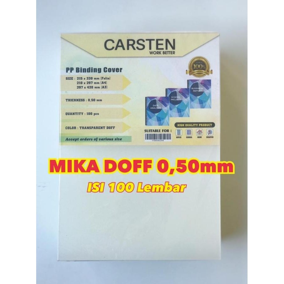 

TERLARIS - Termurah!!! Cover mika jilid Doff atau emboss 0.50 A4 isi 100 lembar