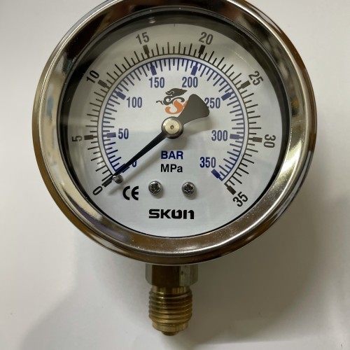 Numero Una- Pressure Gauge Skon 2 1/2 " Liquid Manometer Raket Satuan Bar - Mpa