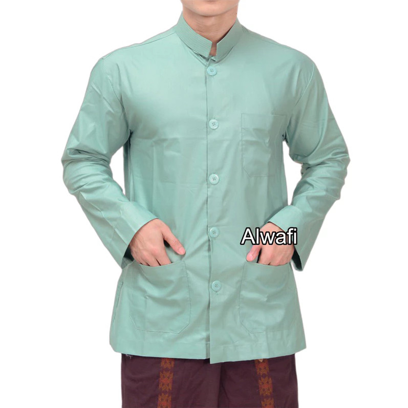 Baju Koko Terbaru 2025 Fashion Pria Atasan Bapak Pengajian Bju Muslim Lengan Panjang Pendek Hem Qoqo