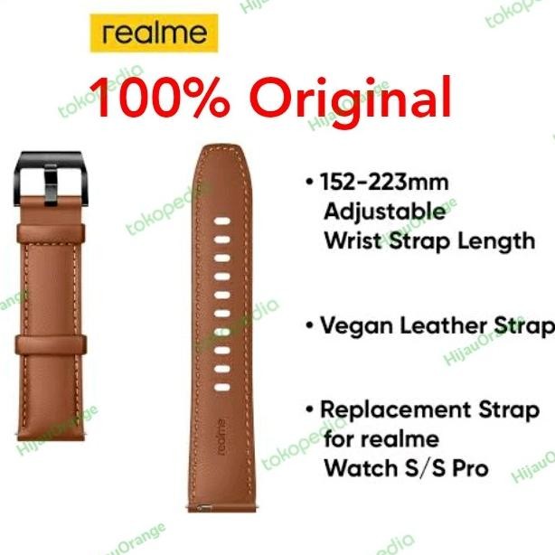 tali - realme watch 2 pro s original strap vegan leather 22mm tali kulit jam