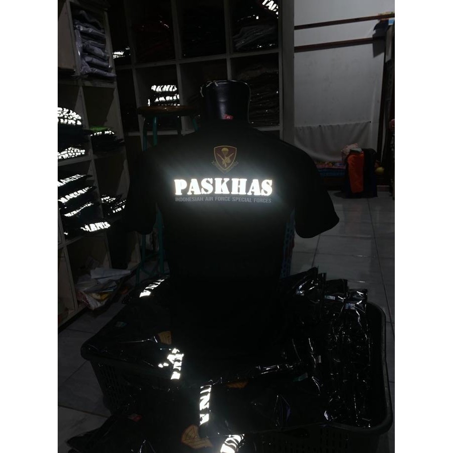 Baju Kaos Jersey Paskhas TNI AU Bahan Drifit Hitam Premium TEB