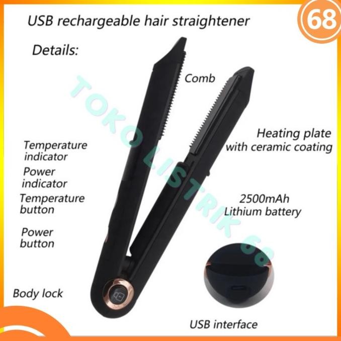 CATOKAN RAMBUT PORTABLE CORDLESS HAIR STRAIGHTENER