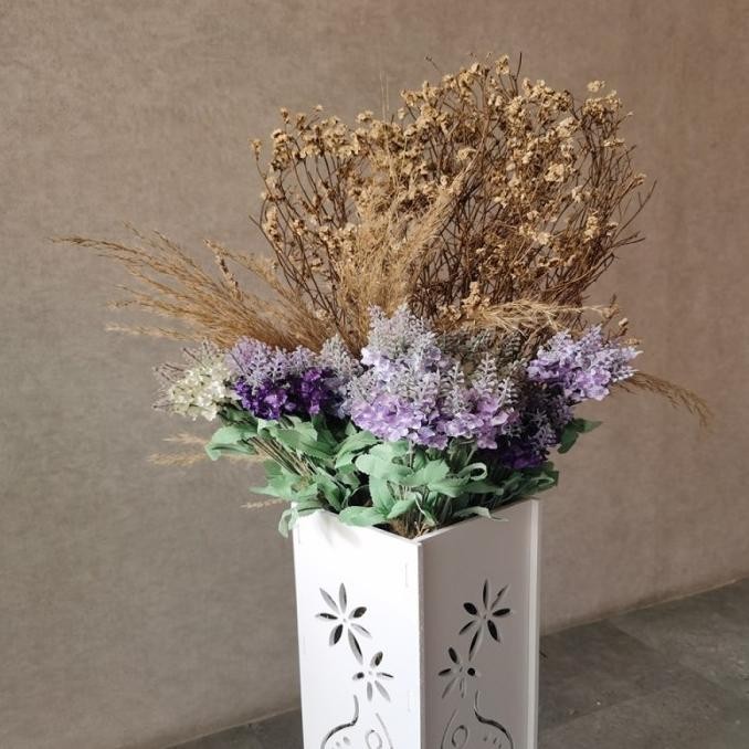 NORDIC VAS BUNGA LANTAI TINGGI POT KEMBANG GUCI DAUN KERING VASE KAYU