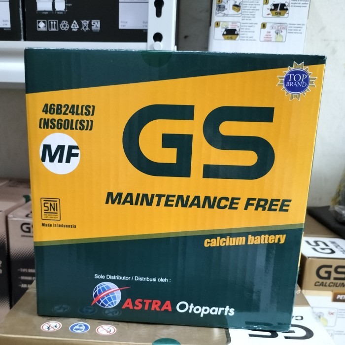 Harga Spesial  Aki / Accu Gs Astra Original 46B24L(S)/Ns60L(S)/Ns60Ls Mf (Aki Kering)
