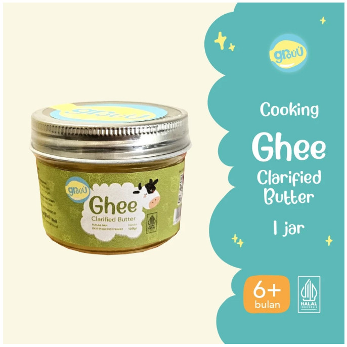 

GROUU - Grassfed Ghee Butter (Mentega rendah laktosa) - BB Booster MPASI - NO MSG