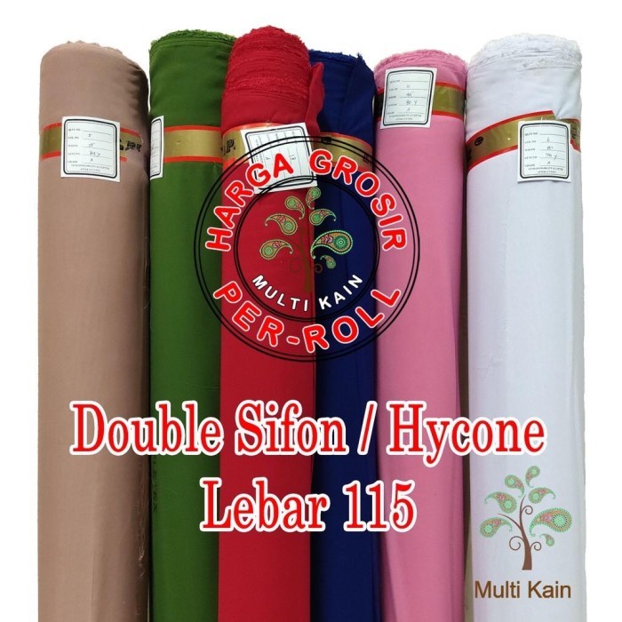 Bahan Multi Kain Double Sifon Hycon Bahan Kerudung 1 Roll 50 Yard