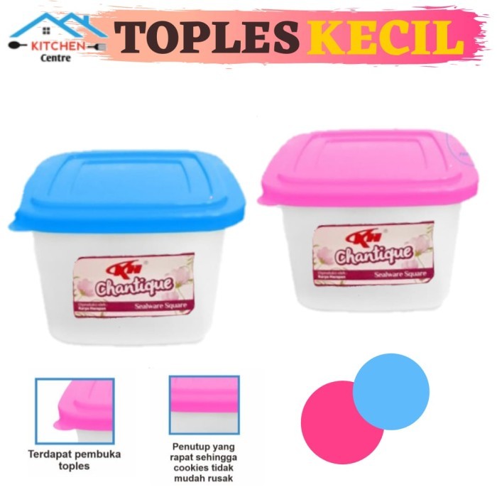 TERUJI Toples Plastik Kotak Toples Plastik Kecil Wadah Plastik Kotak Murah