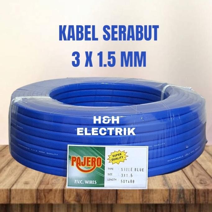 KABEL SUBMERSIBLE/SIBEL POMPA AIR KABEL SERABUT 3X1.5MM 50YARD 1ROLL Garansi