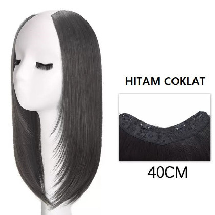 HAIR CLIP LURUS NATURAL PANJANG 40CM U-SHAPE , HAIR CLIP KOREAN BIG LAYER, HAIR CLIP