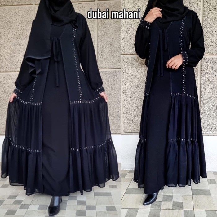 Abaya Hitam Mewah Dress Gamis Remaja Kualitas Boutique Turkey Hindi