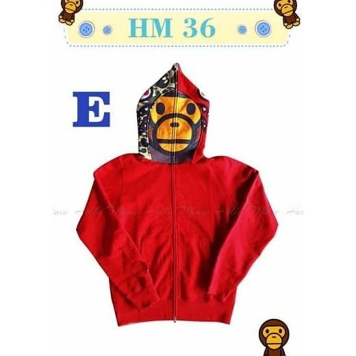 JAKET HOODIE ANAK BAPE RED_HM 36 E (MED SIZE) | JAKET ANAK LUCU