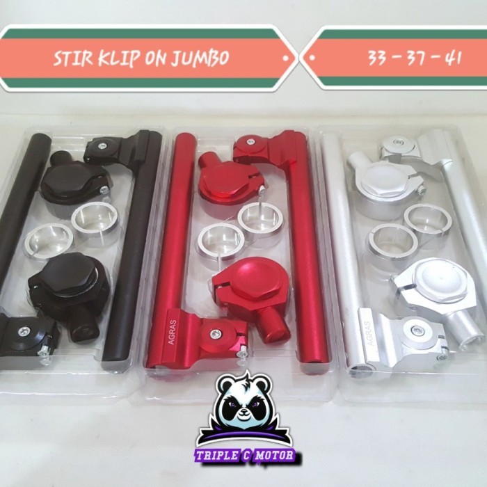 siap kirim stang stir jepit JUMBO 33MM / 37MM / 41MM