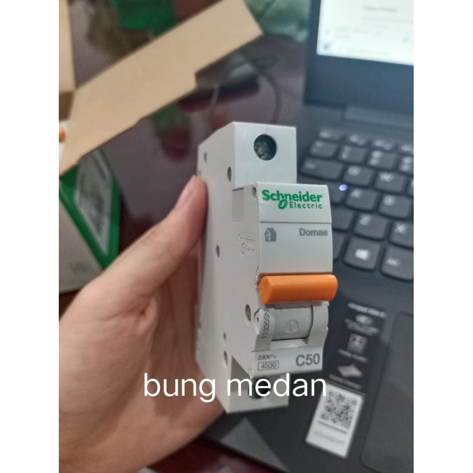 HARGA DISC - MCB DOMAE SCHNEIDER 50A 1P 1PHASE 1POLE 1PASS 50 AMPERE ORIGINAL ASLI