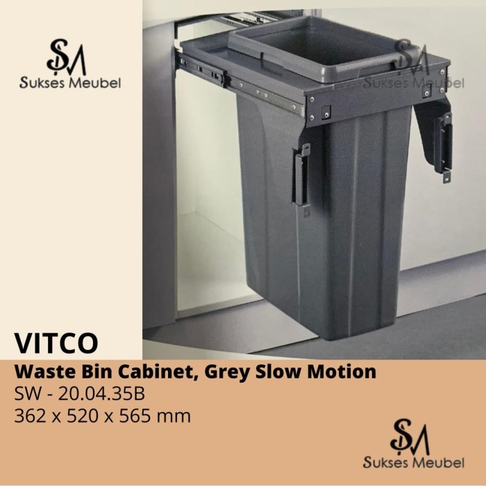 SW 20.04.35B VITCO / WASTE BIN CABINET, GREY SLOW MOTION VITCO