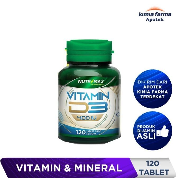 HARGA DISKON NUTRIMAX VITAMIN D3 400 IU 120 TABLET / VITAMIN D3 / KIMIA FARMA