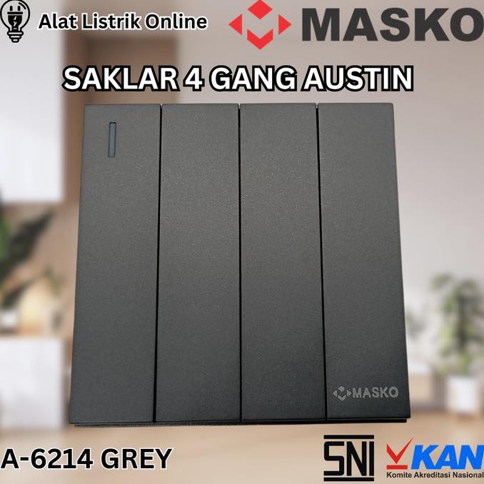 sale masko ib saklar 4 gang grey a-6214 (a-6214) austin sni ori