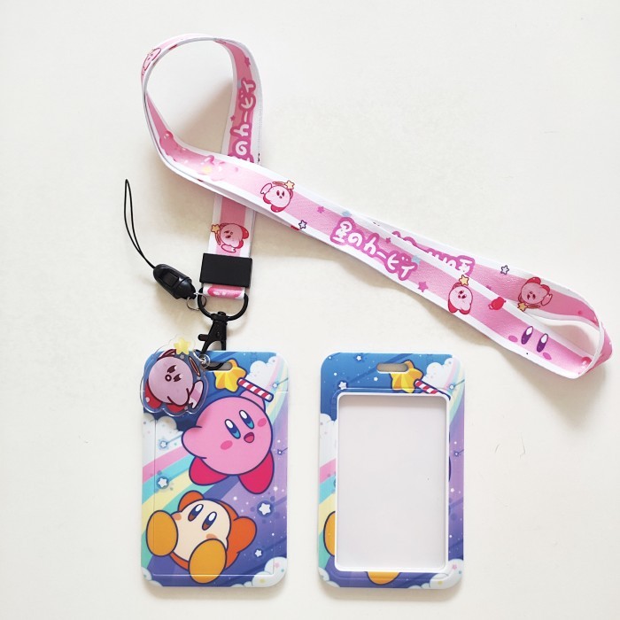 

Sale Id Card Holder Name Tag Lanyard / Kalung Wadah Kartu Kirby Pink Lucu 2