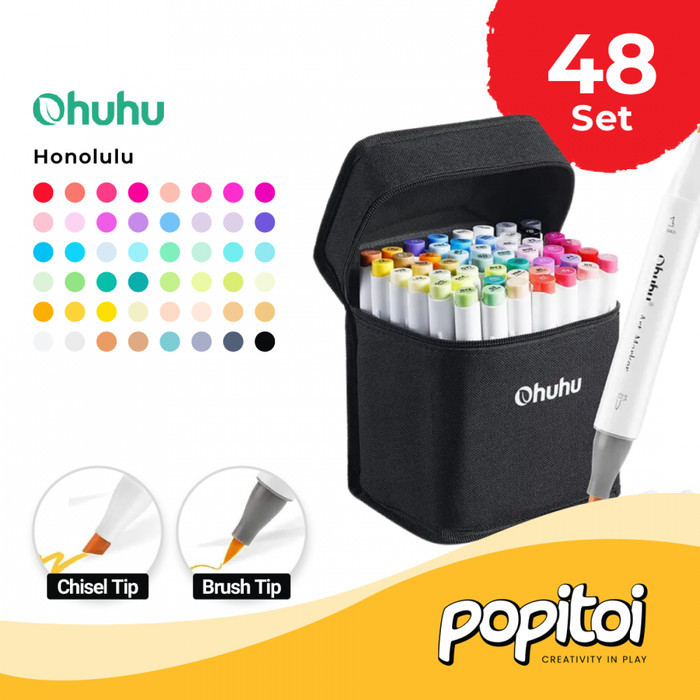 

OHUHU Honolulu B Mid-Tone 48 Color Dual Tip Brush Fine Art Marker