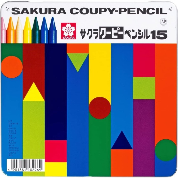 

Sakura Coupy Pencil Pastel Crayon Set of 12 15 18 24 30 60 Colors