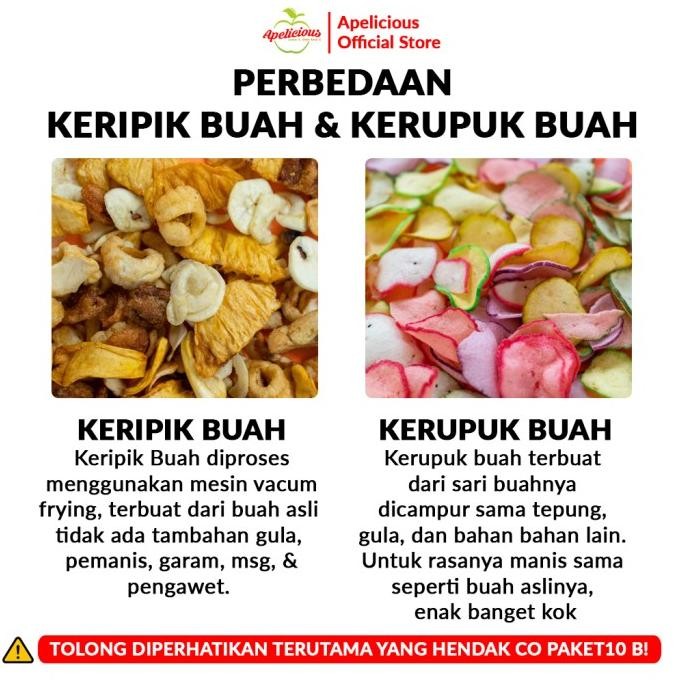 

Paket Hemat 10Pcs Keripik (Buah, Sayur, Krupuk Buah)