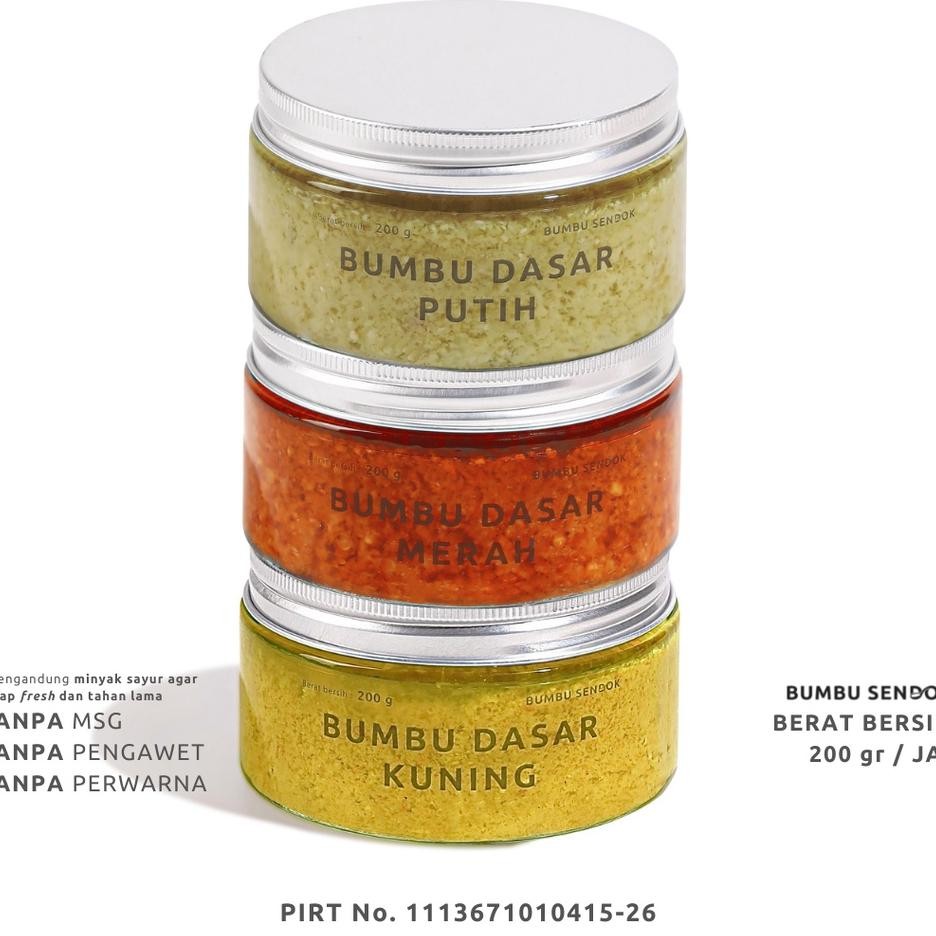 

Paket Lengkap Bumbu Dasar (3 Jar) Bumbu Putih + Bumbu Merah + Bumbu Kuning --- Bumbu Sendok Halus Dapur Instan Masak Homemade Basah Tanpa Msg Lengkap Komplit Giling Mpasi Putih Merah Bombay Kating Brebes