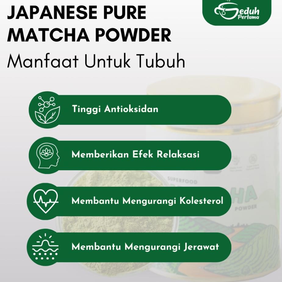

Seduh Pertama Bigpa - Matcha Japan Pure Matcha Green Tea Powder - Tanpa Gula & Creamer