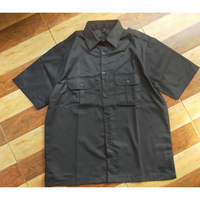 HOT SALE Kemeja Workshirt Polos Hitam - Polos Abu abu - Kemeja Kerja -Real Pict