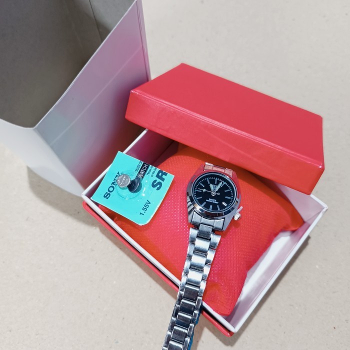 Promo jam tangan rantai wanita ukuran kecil 2,5cm - back hitam