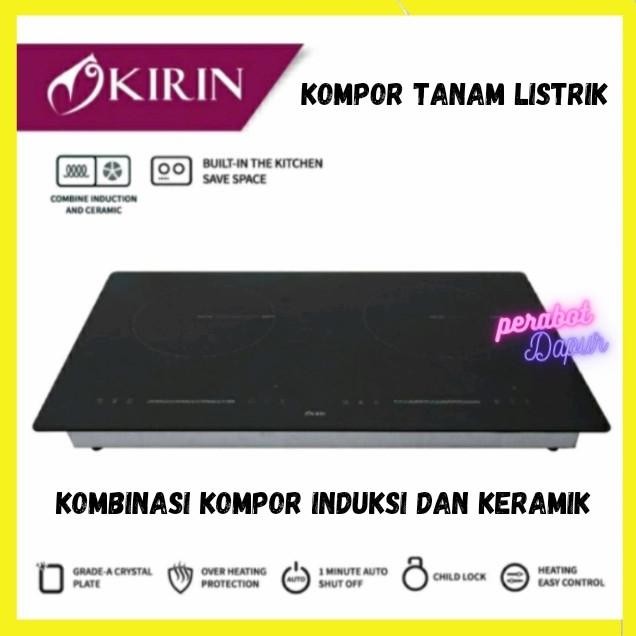 BEBAS ONGKIR - Kompor Tanam Listrik Induksi Kirin 2 Tungku Induction Cooker KIC 2502H